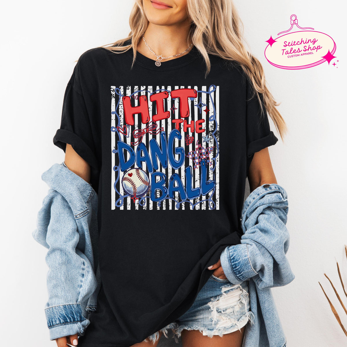 Hit The Dang Ball Shirt, Funny Baseball Mom Tee, Game Day Comfort Colors 1717