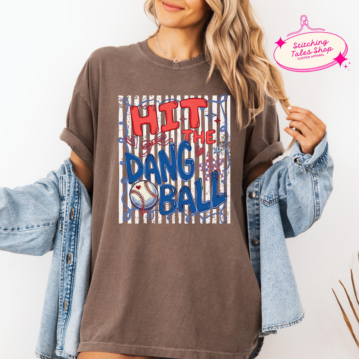 Hit The Dang Ball Shirt, Funny Baseball Mom Tee, Game Day Comfort Colors 1717