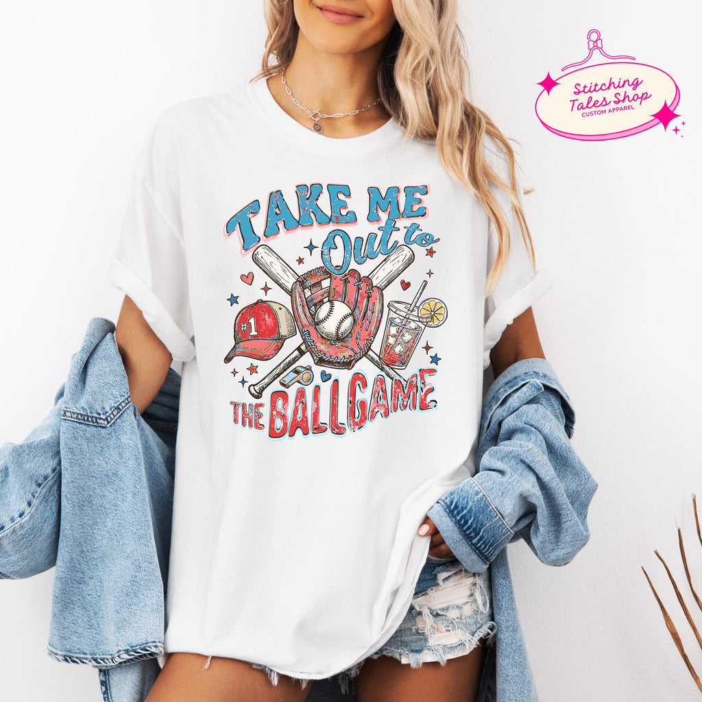 Take Me Out To The Ballgame Shirt, Baseball Mom Tee, Comfort Colors 1717