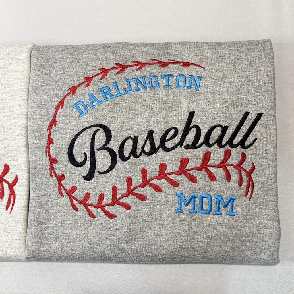 Custom Embroidered Baseball Mom Sweatshirt, Personalized Team Name Pullover
