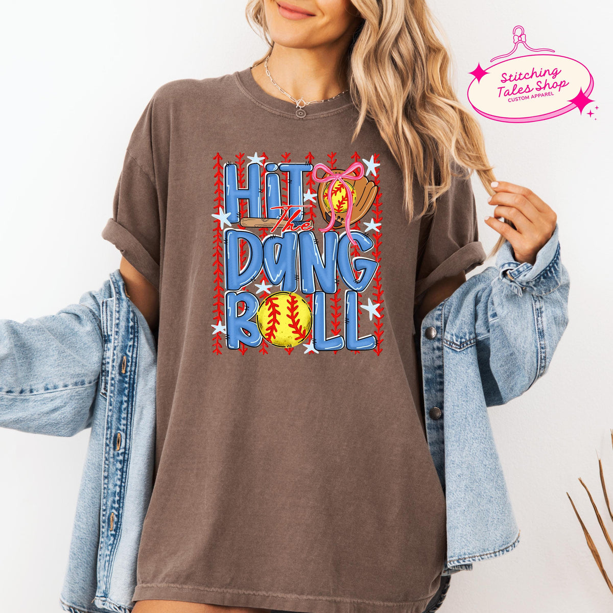 Hit The Dang Ball Softball Shirt, Comfort Colors 1717 Tee, Game Day Apparel