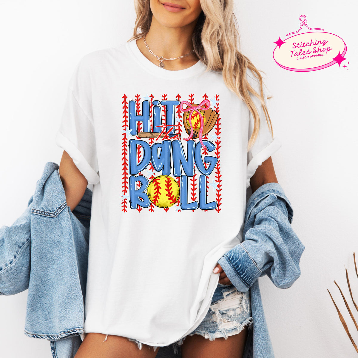 Hit The Dang Ball Softball Shirt, Comfort Colors 1717 Tee, Game Day Apparel