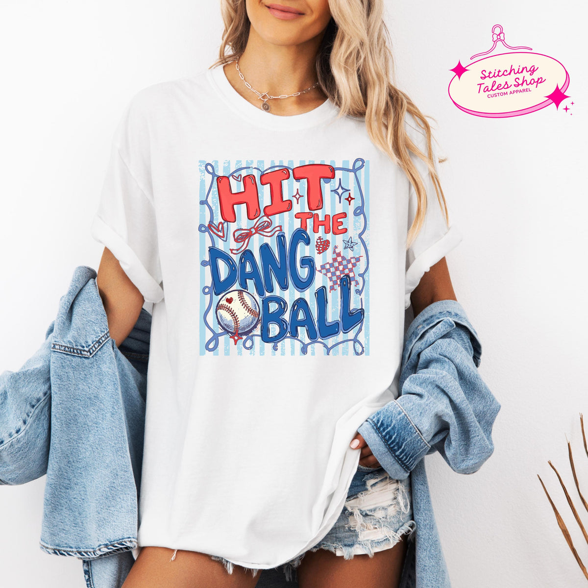 Hit The Dang Ball Shirt, Funny Baseball Mom Tee, Game Day Comfort Colors 1717