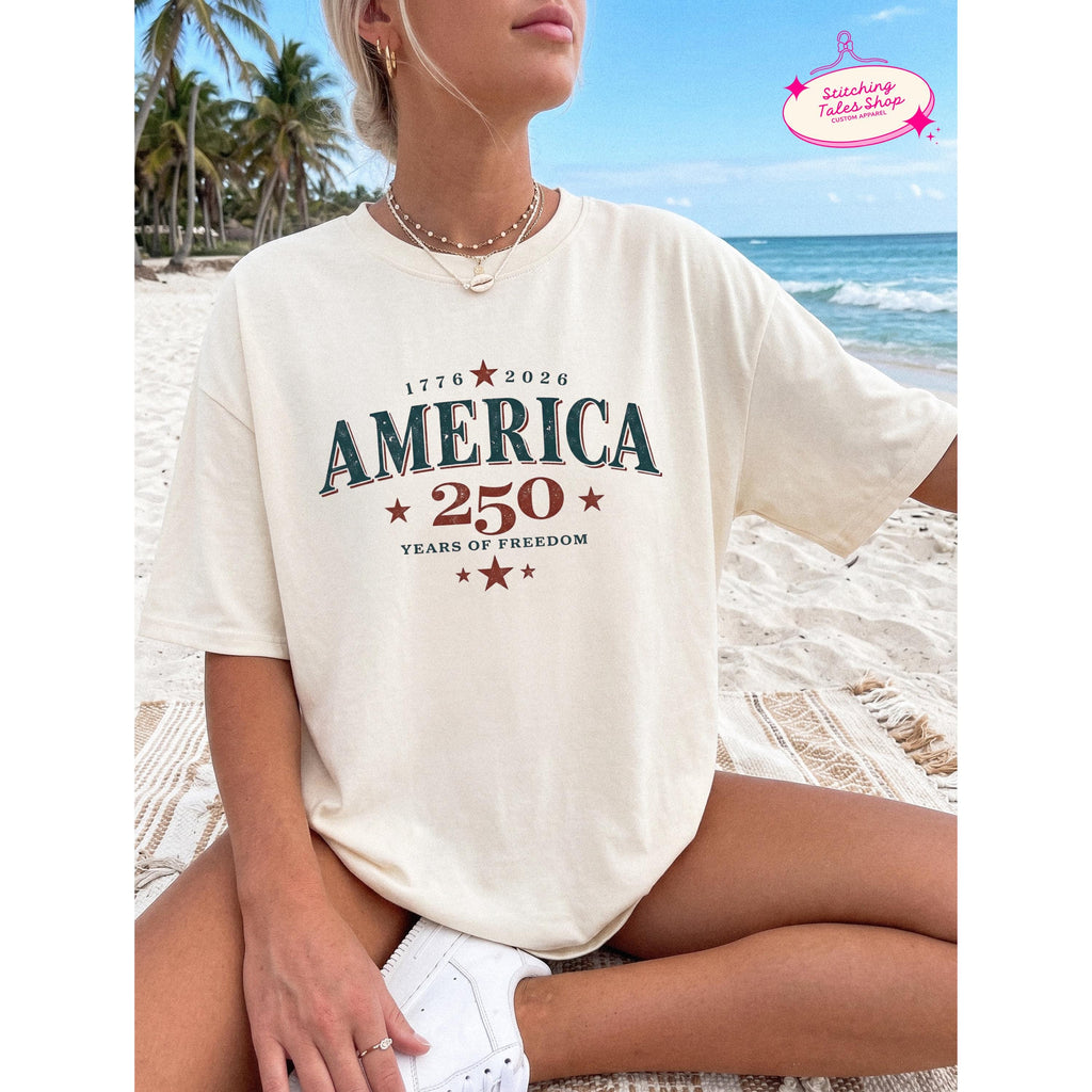 America 250 Shirt, Vintage USA Graphic Tee, Comfort Colors 1717, Patriotic Summer Outfit