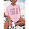 USA Bow Shirt, Patriotic Comfort Colors 1717 Tee, Summer Graphic Apparel