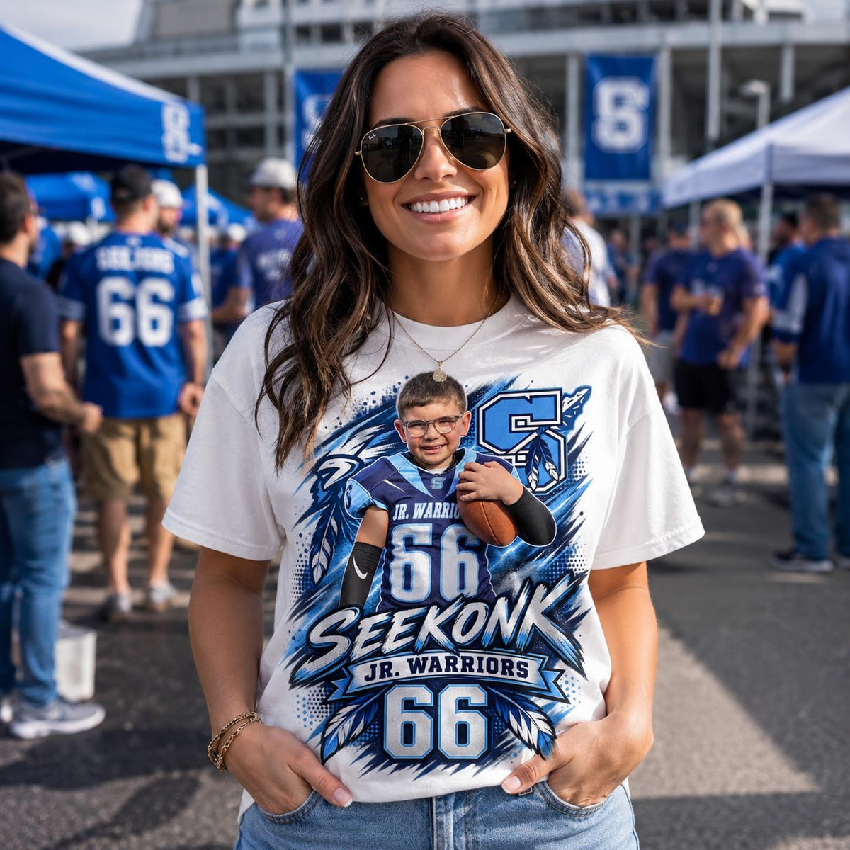 Custom Sports Player Shirt, Personalized Athlete Photo Tee, Football Mom Shirt, Team Spirit Shirt, Custom Player Graphic T-Shirt