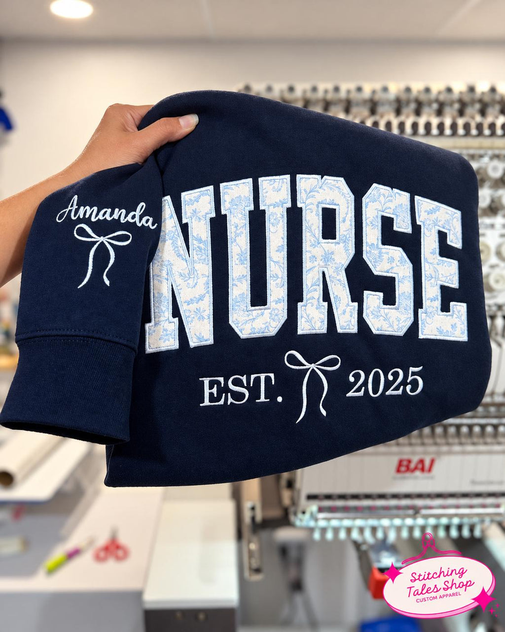 Personalized Nurse Applique Sweatshirt