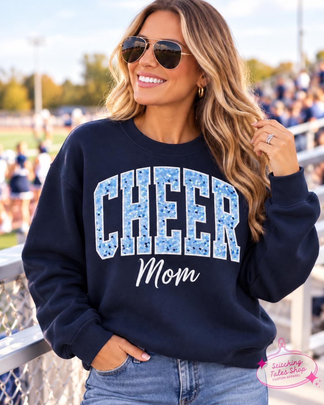 Cheer Mom Sequin Sweatshirt