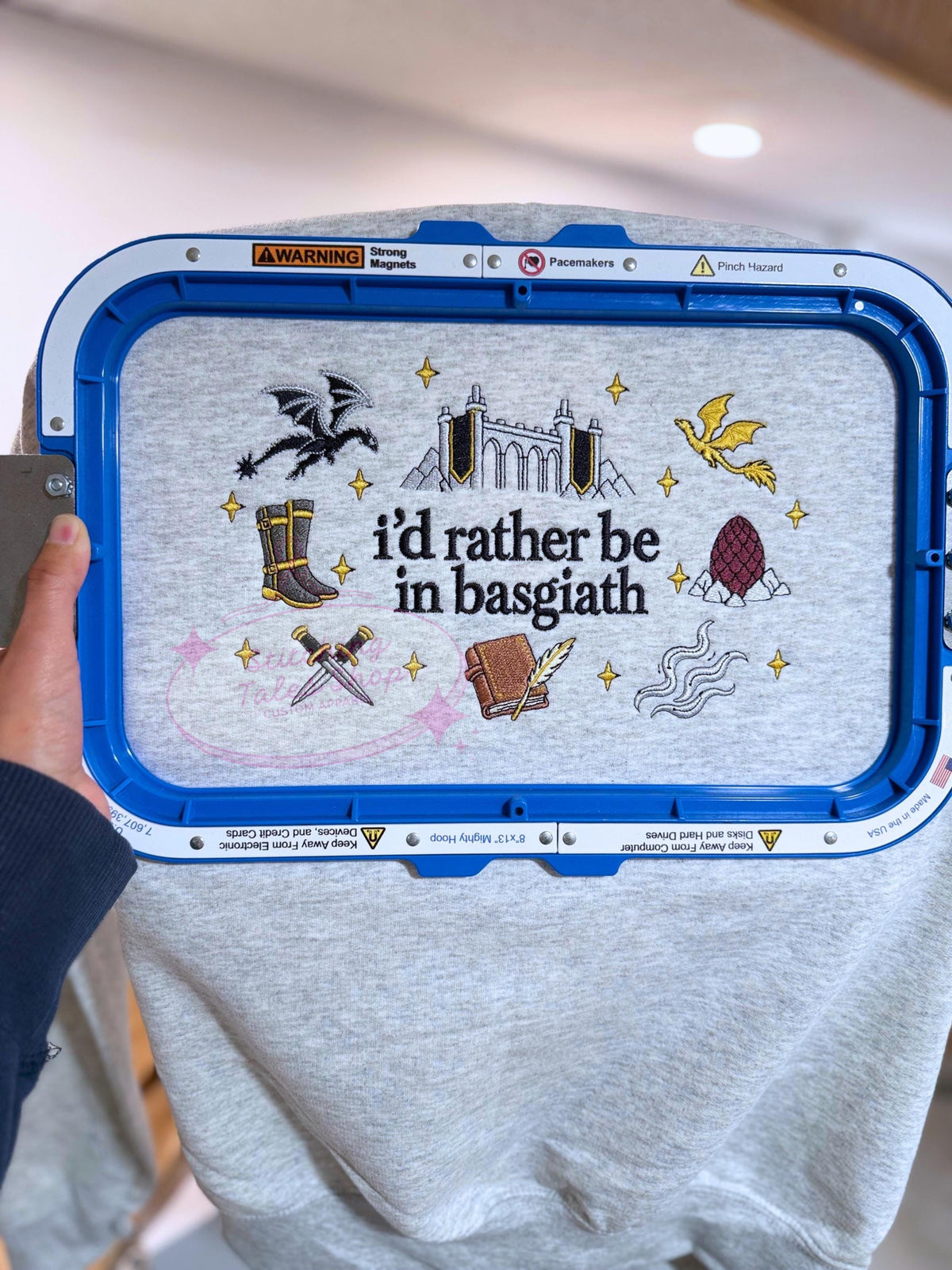 I'd Rather Be in Basgiath Embroidered Sweatshirt , Fantasy Dragon Rider Crewneck , Bookish Gift